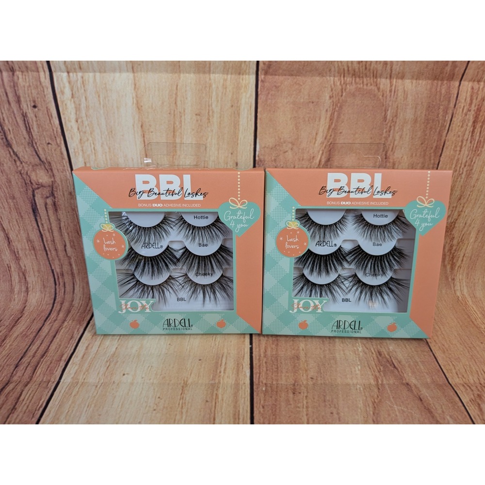 2 Pk Ardell Professional BBL Big Beautiful Lashes 6 Pair with DUO Adhesive